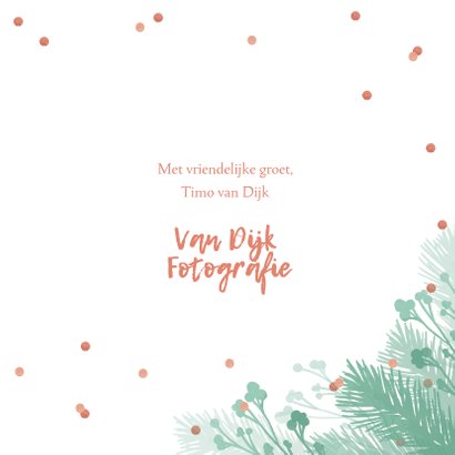 Kerstkaart zakelijk botanical foto's confetti 3