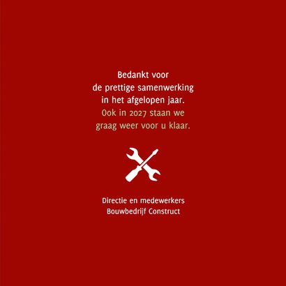 Kerstkaart zakelijk gereedschap bouw 3
