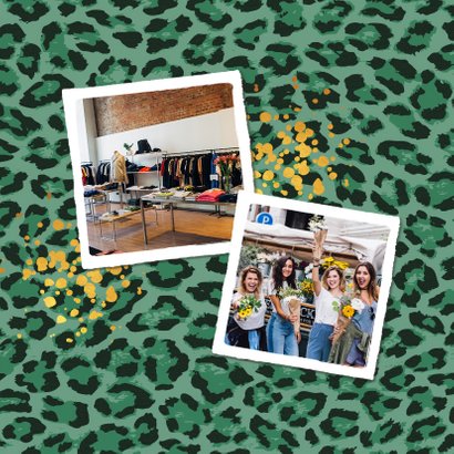 Kerstkaart zakelijk HOHO merry X-mas panter trend goud 2