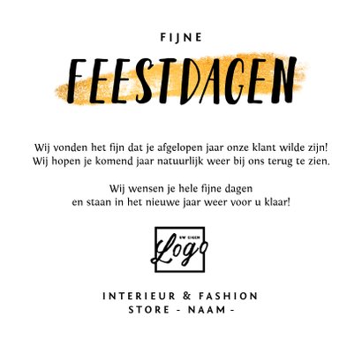Kerstkaart zakelijk HOHO merry X-mas panter trend goud 3