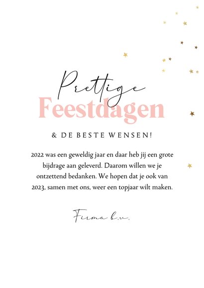 Kerstkaart zakelijk illustratie kerstbal goudfolie sterren 3