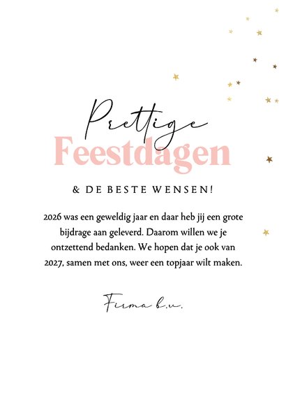 Kerstkaart zakelijk illustratie kerstbal goudfolie sterren 3