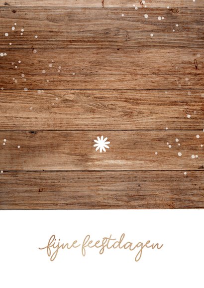 Kerstkaart zakelijk kerstboom hout sterren fotocolllage Achterkant