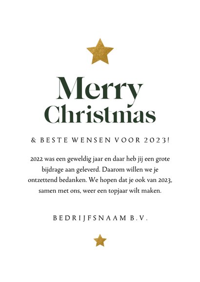 Kerstkaart zakelijk kraft goudflook kerstboom stijlvol ster 3