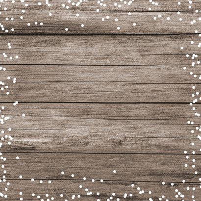 Kerstkaart zakelijk label 2027 en logo op hout Achterkant