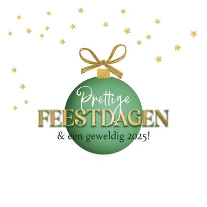 Kerstkaart zakelijk medewerkers collage kerstbal strik goud 2