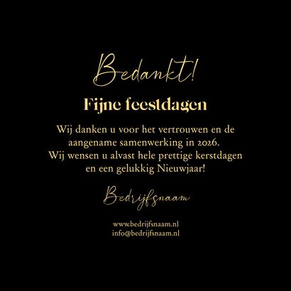 Kerstkaart zakelijk merry christmas vuurwerk goud 3