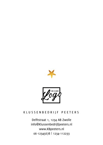 Kerstkaart zakelijk met goudlook sterren en foto's 2