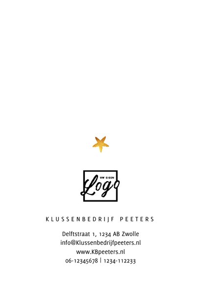Kerstkaart zakelijk met goudlook sterren en foto's 2
