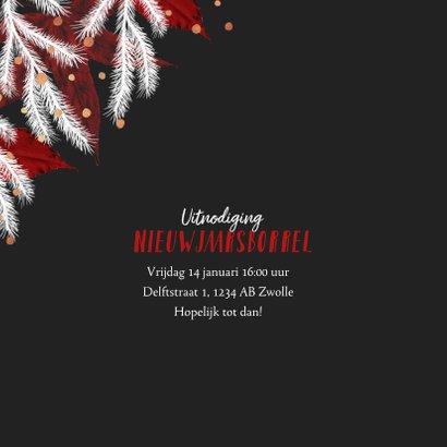 Kerstkaart zakelijk rood wit foto goud confetti 2