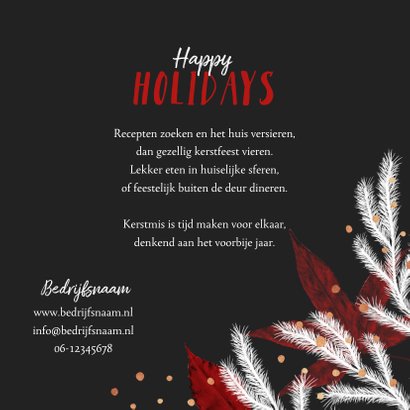 Kerstkaart zakelijk rood wit foto goud confetti 3