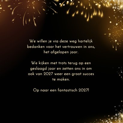 Kerstkaart zakelijk stijlvol goudlook jaartal met eigen logo 3