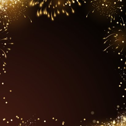 Kerstkaart zakelijk stijlvol goudlook jaartal met eigen logo Achterkant