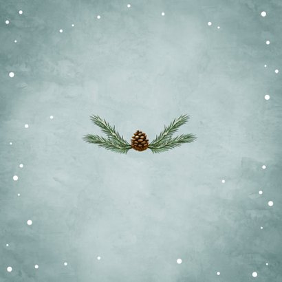 Kerstkaart zakelijk stoer met industrieel hout en lampjes Achterkant