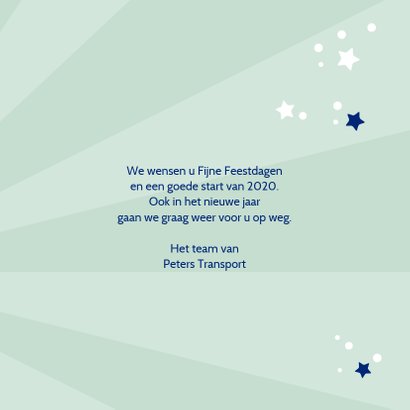 Kerstkaart zakelijk Wij gaan voor u op weg 3