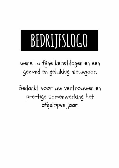 Kerstkaart zakelijk zwartwit - WW 3