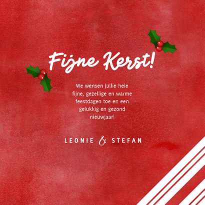 Kerstkaart zuurstok kader, grote foto, hulst en Fijne Kerst! 3