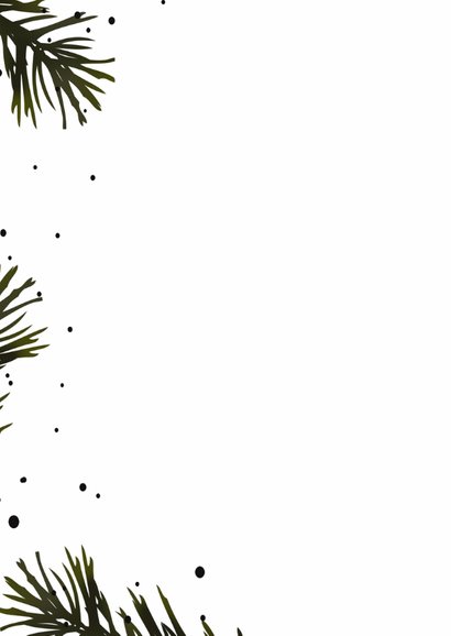 Kerstkaart zwart dennentakjes 2