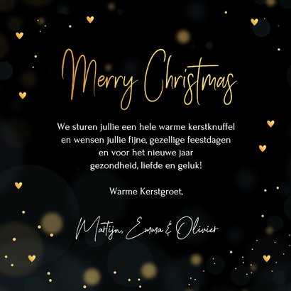 Kerstkaart zwart goudlook typografie Merry Christmas 3