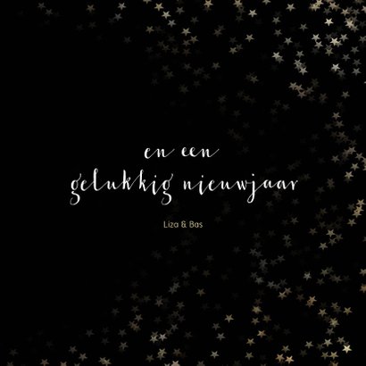 Kerstkaart zwart kerstster van goud - Een gouden kerst 3