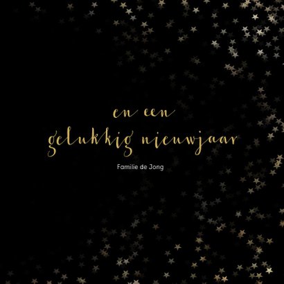 Kerstkaart zwart met gouden sneeuwvlok - een gouden kerst 3