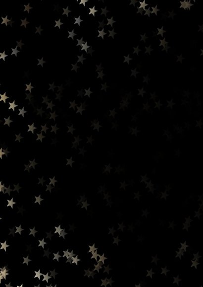 Kerstkaart zwart met kerstster van goud - Een gouden kerst 2
