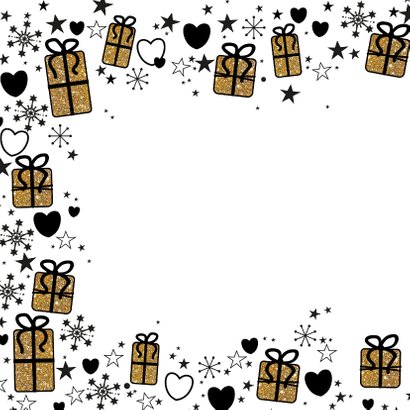 Kerstkaart zwart-wit feestelijk met foto 2