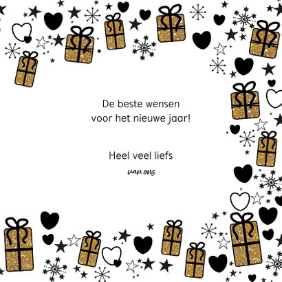 Kerstkaart zwart-wit feestelijk met foto 3