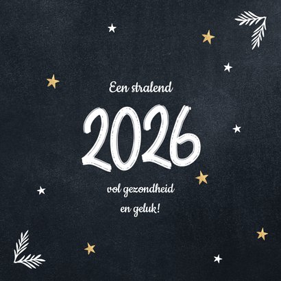 Kerstkaart zwart wit goud 2026 2