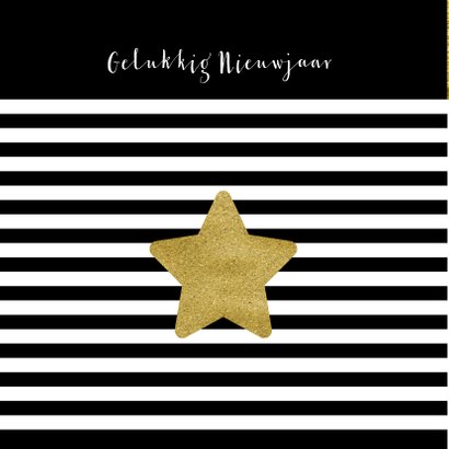 Kerstkaart zwart wit goud - OT 2