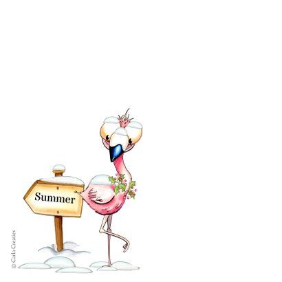 Kerstkaarten Flamingo 2