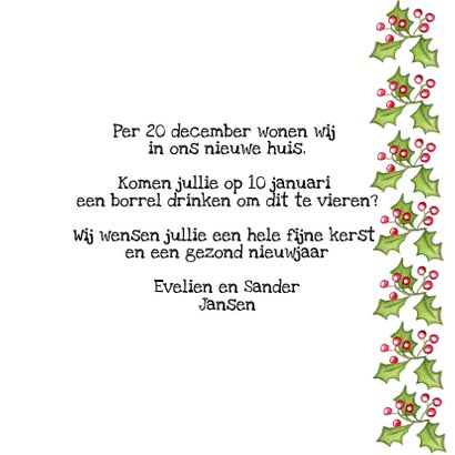 Kerstkaarten verhuiskaart vogelhuis 3