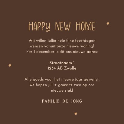 Kerstkaartje adreswijziging illustratie huisje met sneeuw 3