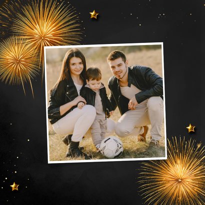 Kerstkaartje folieballonnen 2027 ster goud vuurwerk 2