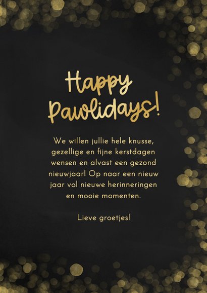 Kerstkaartje happy pawlidays hondje kerstbal pootje 3