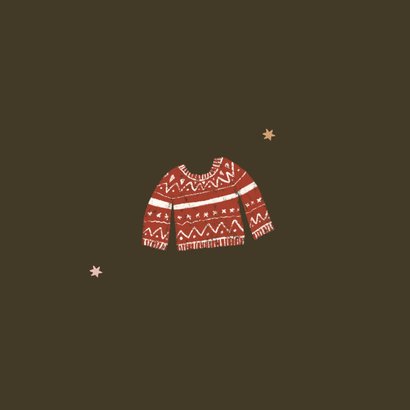 Kerstkaartje illustratie truien warme kerstwensen 2