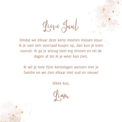 Kerstkaartje kus door de brievenbus met afscheurkusjes 3