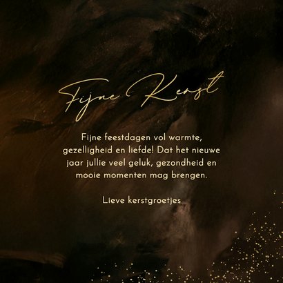 Kerstkaartje met fotocollage 14 kerstballen goud 3