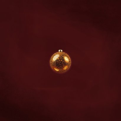 Kerstkaartje met gouden kerstballen klassiek sprankelend Achterkant