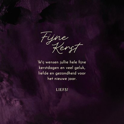 Kerstkaartje met groot 2026 in het paars en geel fijne kerst 3