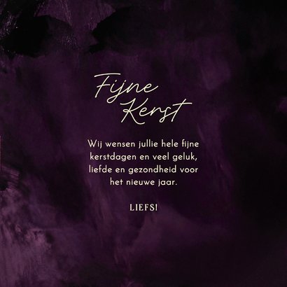 Kerstkaartje met groot 2027 in het paars en geel fijne kerst 3