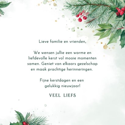 Kerstkaartje met hulsttakjes dennetakken fijne kerst 3