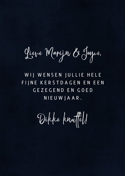 Kerstkaartje met illustratie arreslee en foto's 3