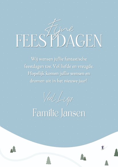 Kerstkaartje met winter landschap met huisjes 3