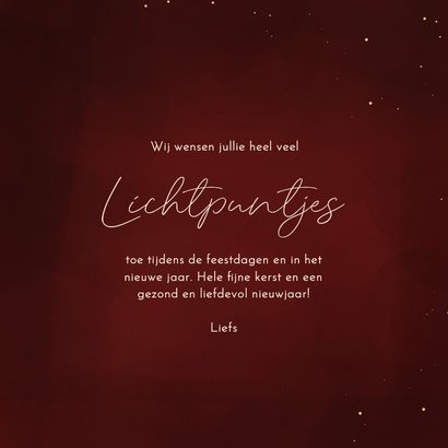 Kerstkaartje vier kaarsen lichtpuntjes voor 2027 3