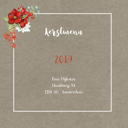 Kerstmenu botanical 2
