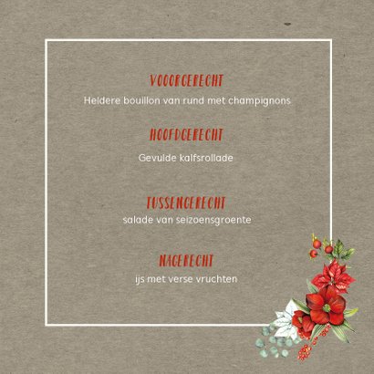 Kerstmenu botanical 3