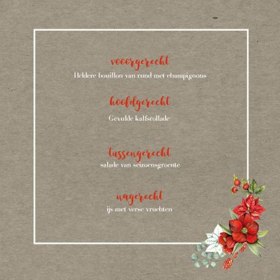 Kerstmenu botanical 3