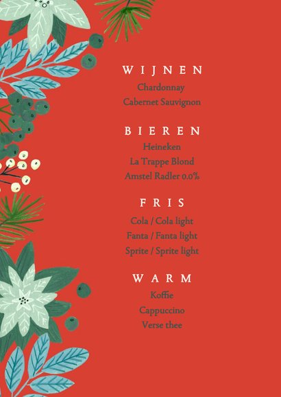  Kerstmenu botanisch bloemen poinsettia 2
