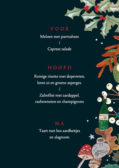Kerstmenu doodle eten & drinken kerstfeest 3